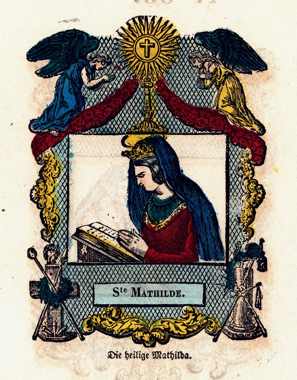 Vrome afbeelding: Sint Mathilde - Gravure 19e eeuw - Privécollectie door Anonymous Anonymous