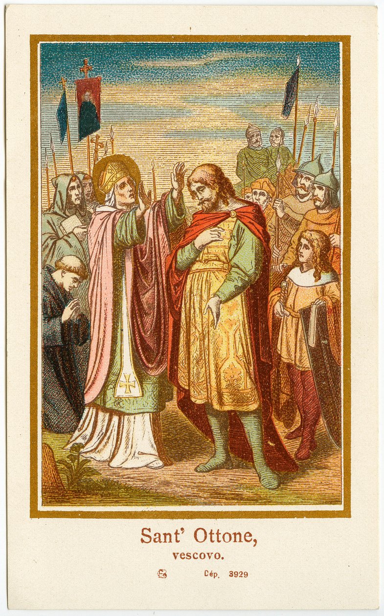 Vrome afbeelding: Sint Othon I Bisschop van Bamberg (gravure) door Anonymous Anonymous