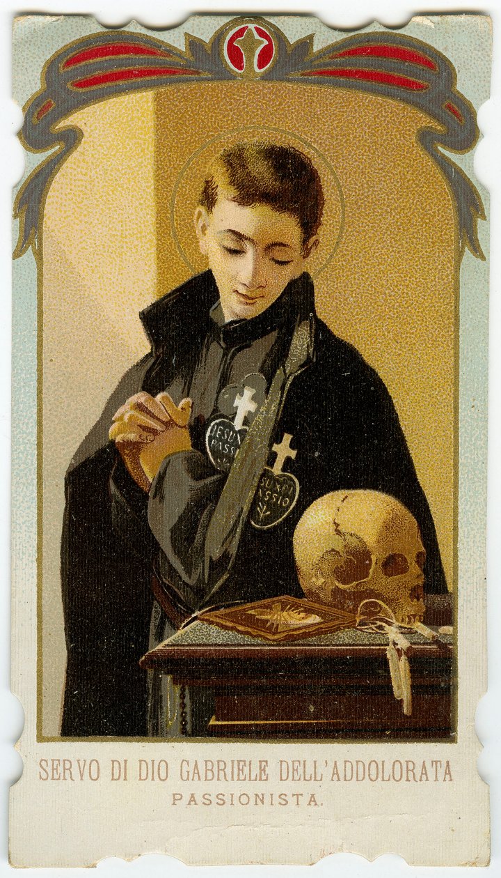 Vrome afbeelding: Sint Gabriël van Onze Lieve Vrouw van Smarten, Italiaanse Passionist student door Anonymous Anonymous