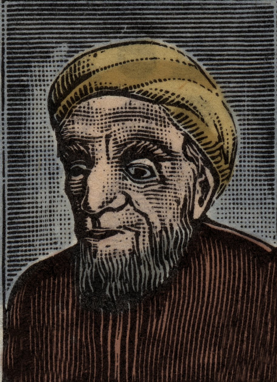 Portret van Al-Jahiz (775-868) - Al-Gahiz - (Abu Uthman Amr ibn Bahr al-Kinani al-Basri) - gravure naar een postzegel door Anonymous Anonymous