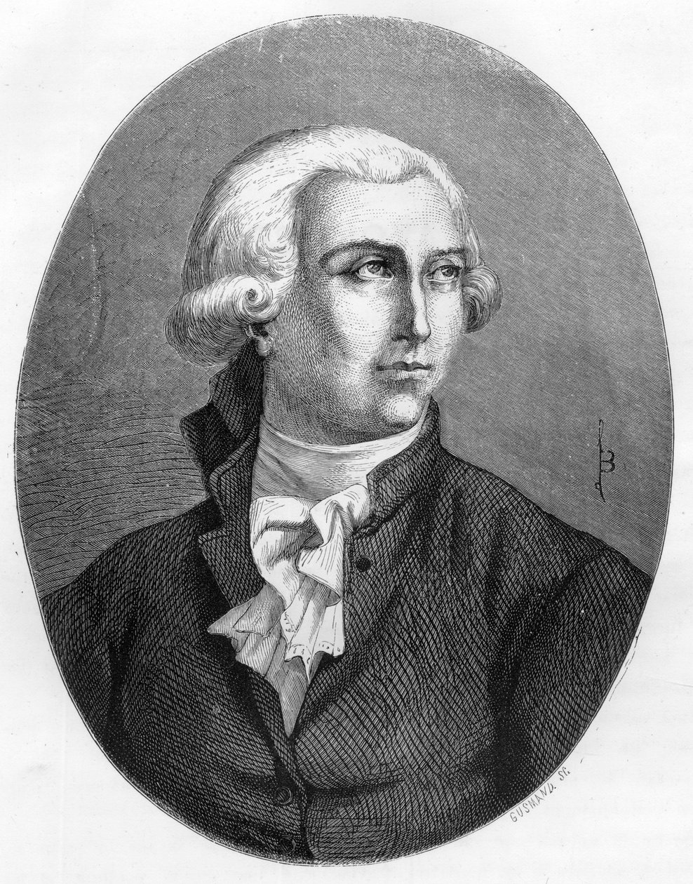 Portret van Antoine Laurent Lavoisier (1743-1794), Franse chemicus - Gravure uit 1863 in 