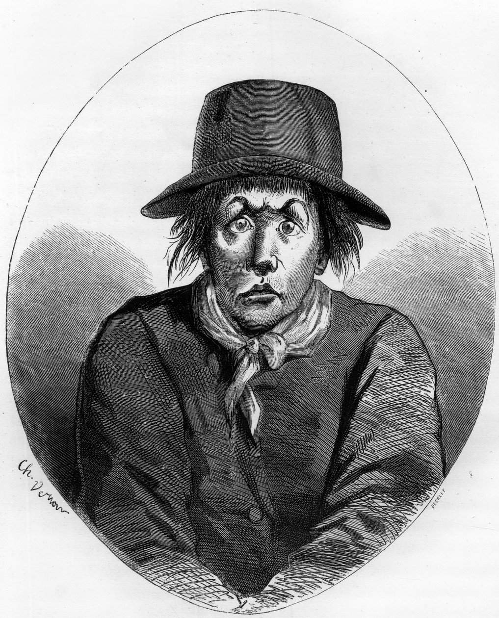 Portret van Antoine Simon (1736-1794) meester schoenmaker en Franse revolutionaire bewaker van Lodewijk XVII in de Tempel in 1793 - Gravure uit 1863 in 