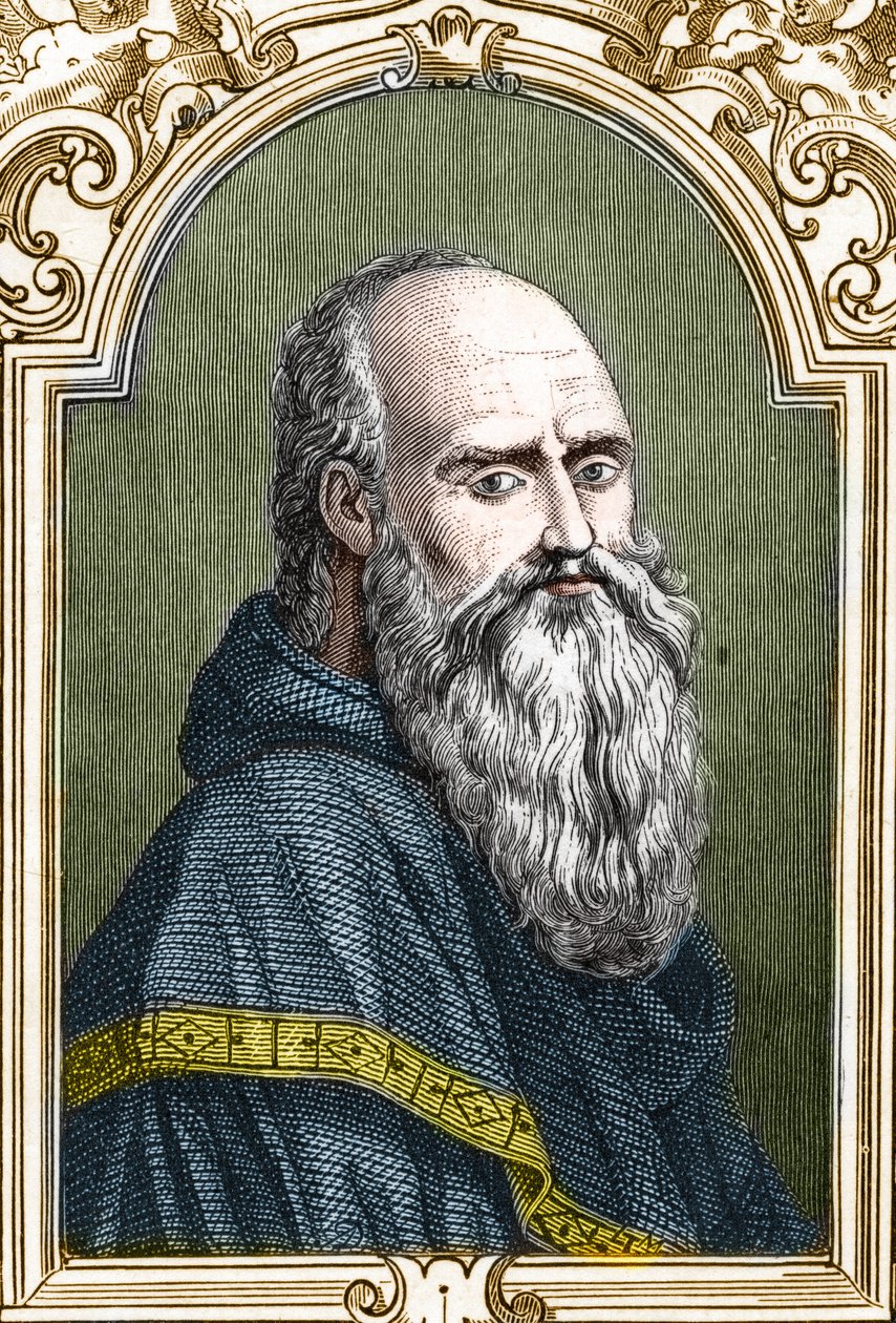 Portret van Bernardino de Scapis genaamd Bernardino Luini (1481-1532) Italiaanse schilder. Gravure uit 1859 in 