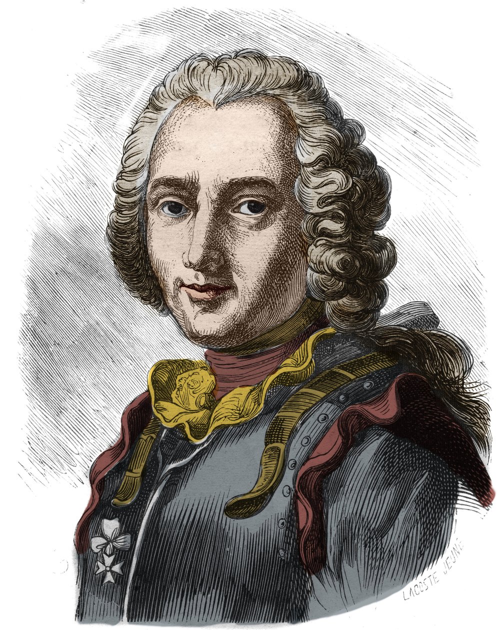 Portret van Claude, ridder en later graaf van Forbin (1656 - 1733) Franse zeeman. Gravure uit de 19e eeuw. Privécollectie. door Anonymous Anonymous