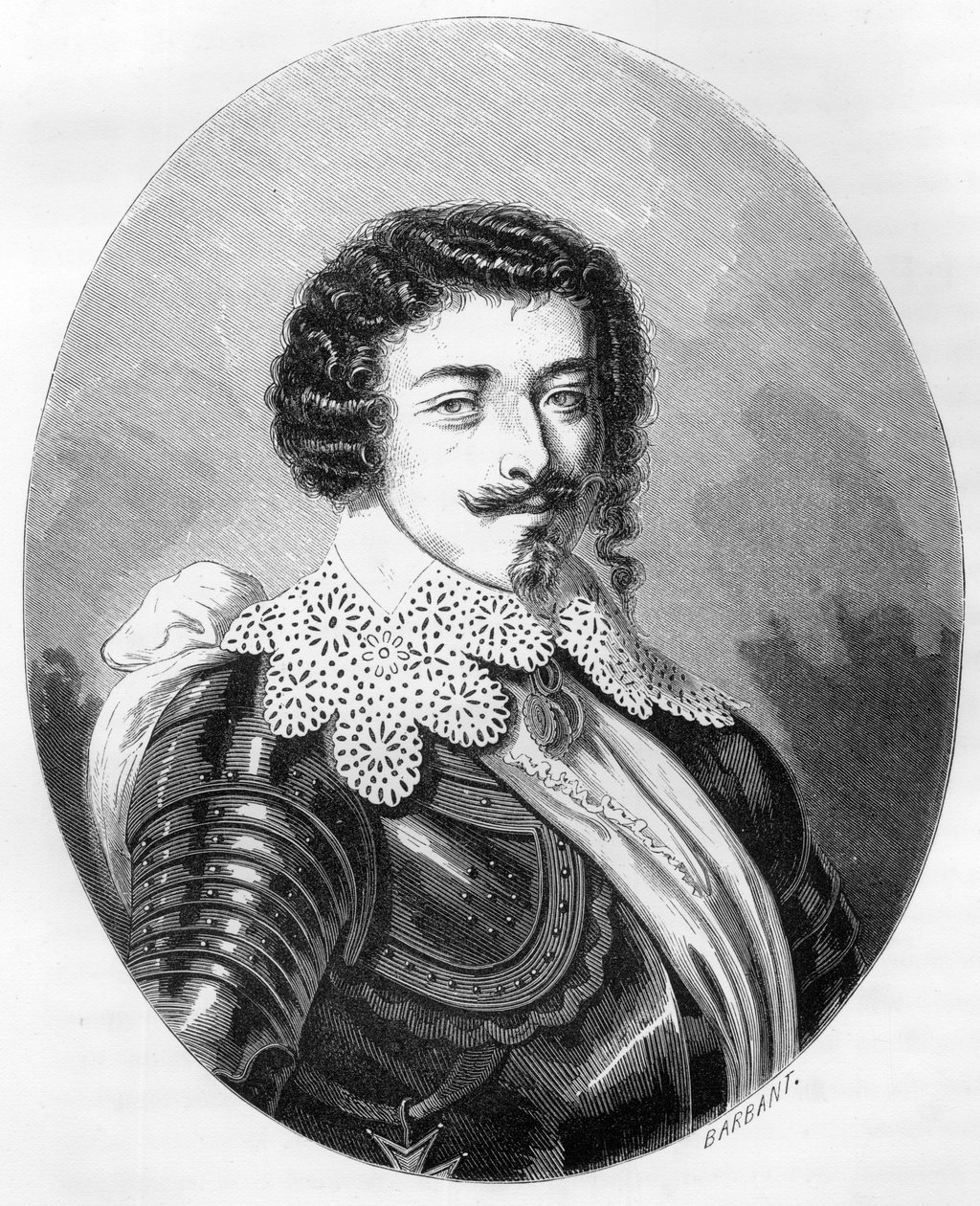 Portret van Hertog Hendrik II van Montmorency (1595-1632) - Gravure uit 1863 in 