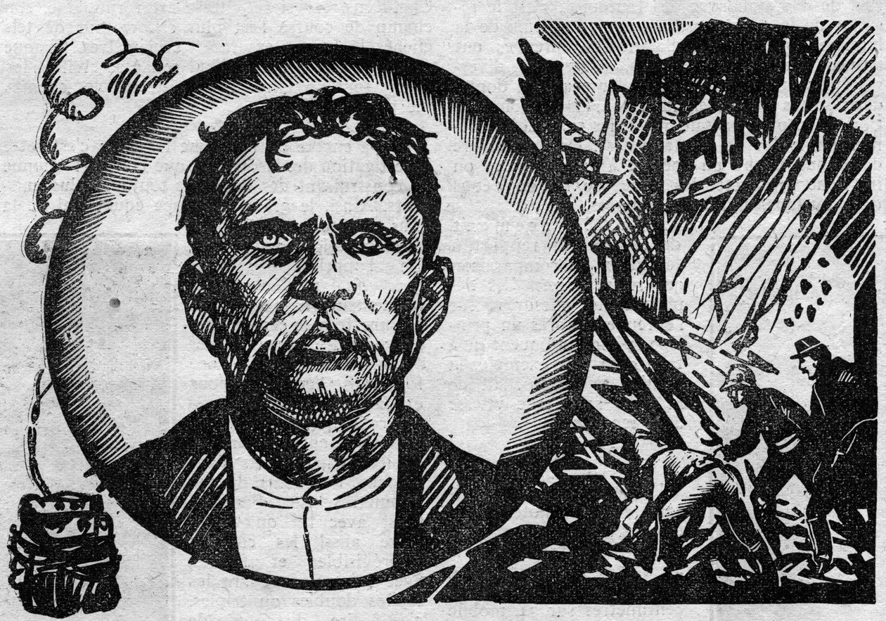 Portret van François Claudius Koenigstein alias Ravachol (1859-1892), terrorist en anarchist. Illustratie uit 