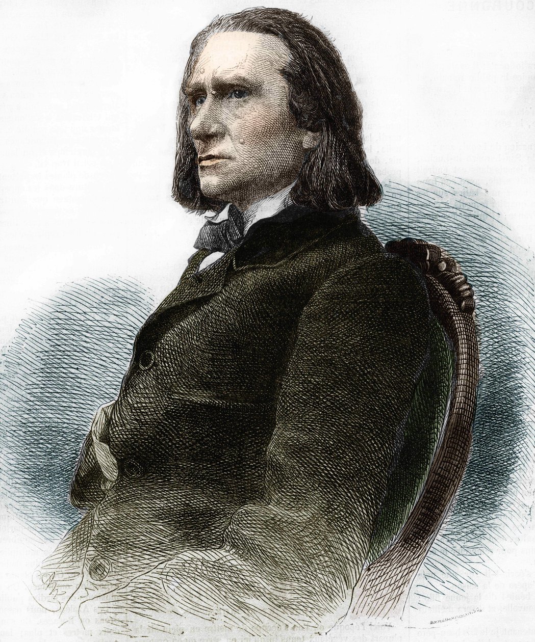 Portret van Franz Liszt, Hongaarse pianist en componist (1811-1886). door Anonymous Anonymous