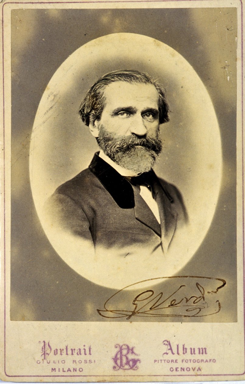 Portret van Giuseppe Verdi (1813-1901), Italiaanse componist. Circa 1850. Privécollectie. Milaan door Anonymous Anonymous
