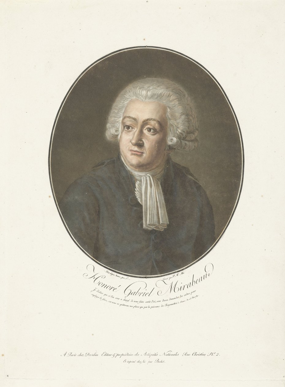 Portret van Honoré Gabriel Mirabeau door Anonymous Anonymous