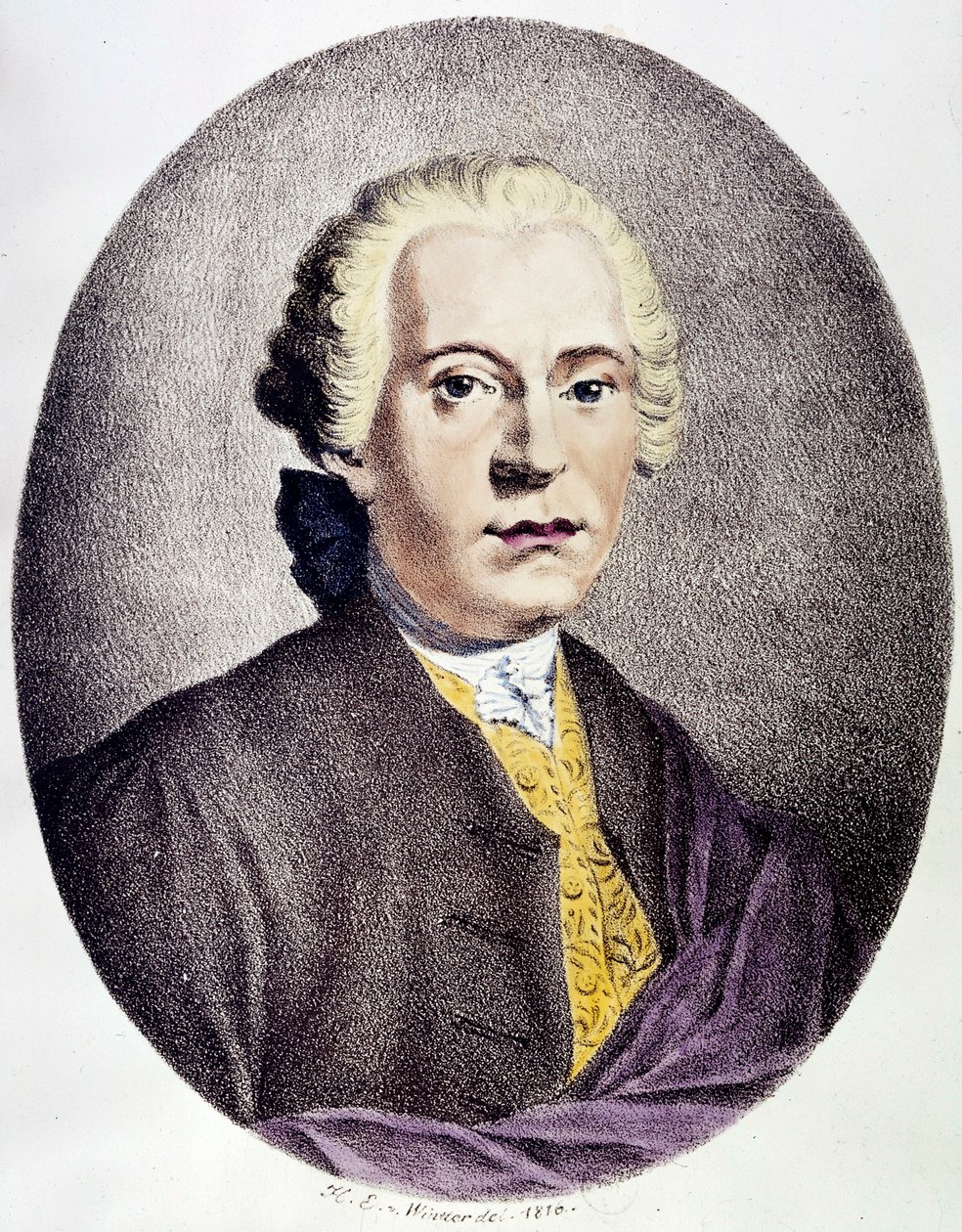 Portret van Johan Adolf Hasse (1699-1783) barokcomponist (gravure) - privécollectie door Anonymous Anonymous