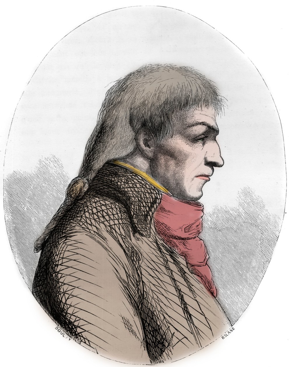 Portret van Joseph Le Bon (1765-95) Franse politicus - Portret van Guislain Francois Joseph Le Bon (1765-1795), Franse Revolutionair - Gravure uit 1863 in 