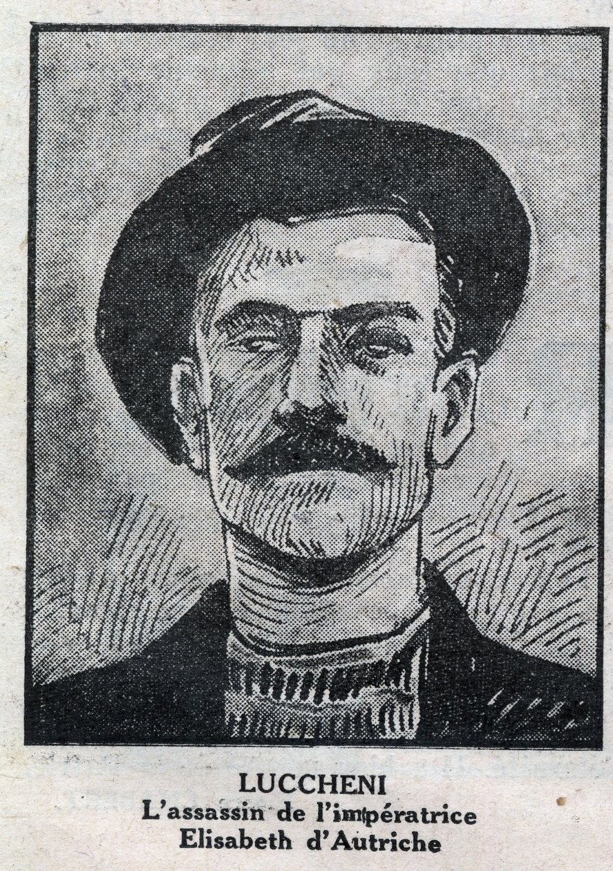 Portret van Luigi Lucheni, Italiaanse anarchist, moordenaar van Elisabeth de Wittelsbach door Anonymous Anonymous