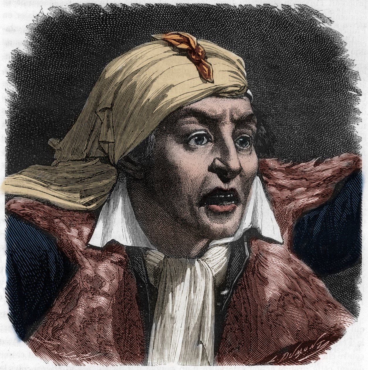 Portret van Marat (1743-1793) - portret van Jean-Paul Marat (1743-1793) politicus, Franse journalist - Gravure in 