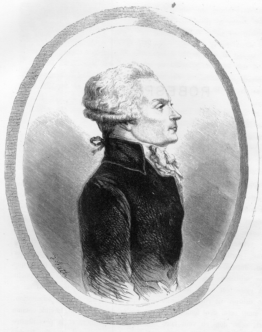 Portret van Maximilien de Robespierre (1758-1794) politicus - Gravure uit 1863 in 