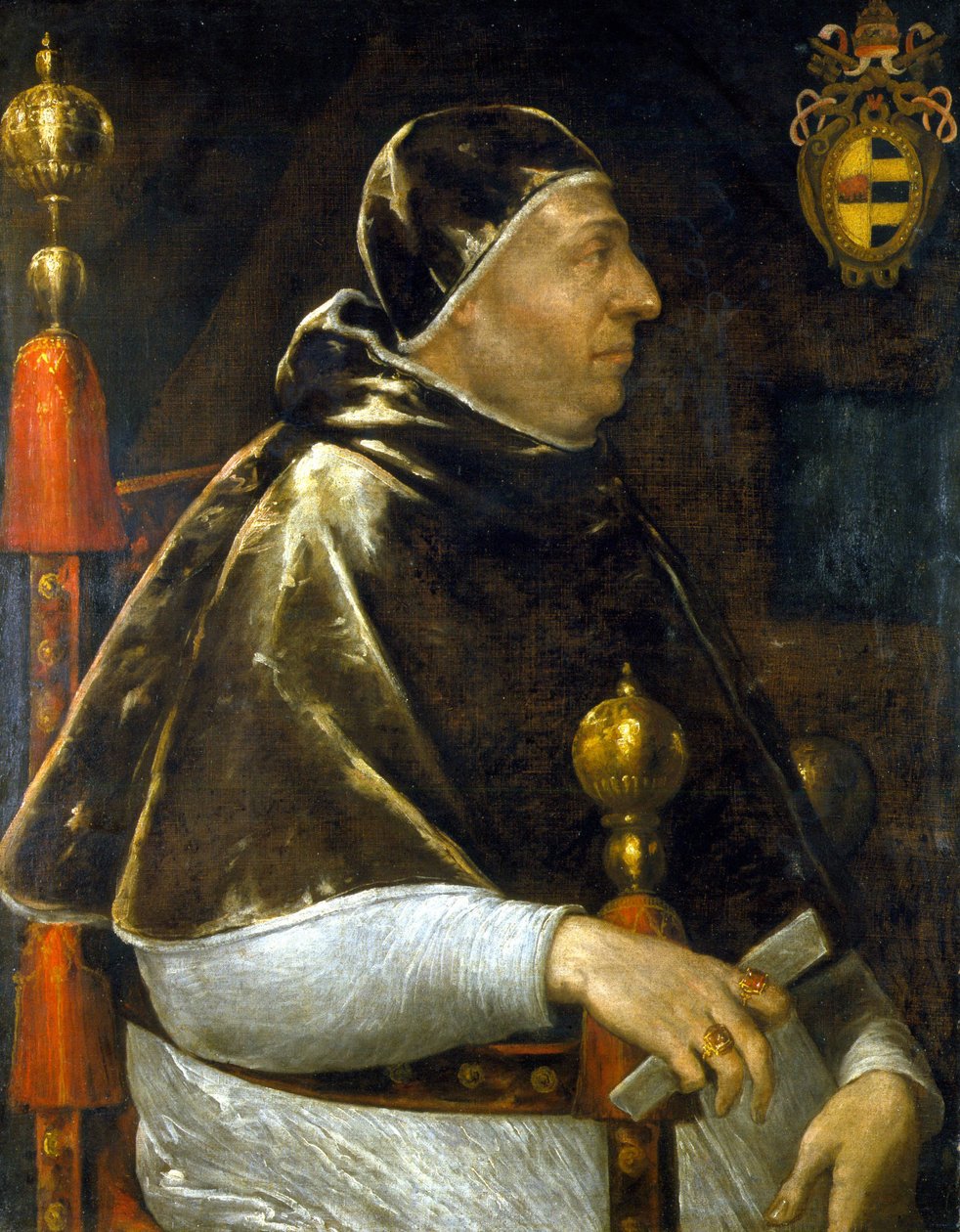 Portret van paus Alexander VI (Rodrigo Borgia 1431-1503). anoniem schilderij. Milaan. door Anonymous Anonymous