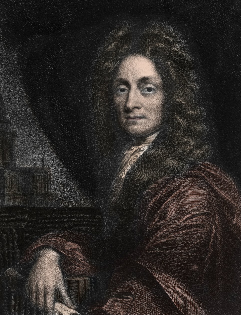 Portret van Sir Christopher Wren, Engelse architect (1632-1723) door Anonymous Anonymous