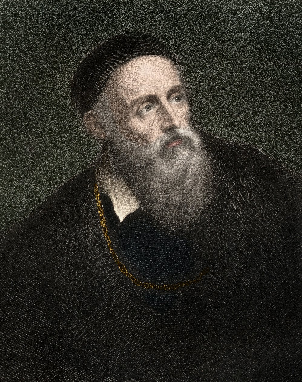 Portret van Titiaan (1490-1576), Tiziano Vecellio, Venetiaanse schilder door Anonymous Anonymous