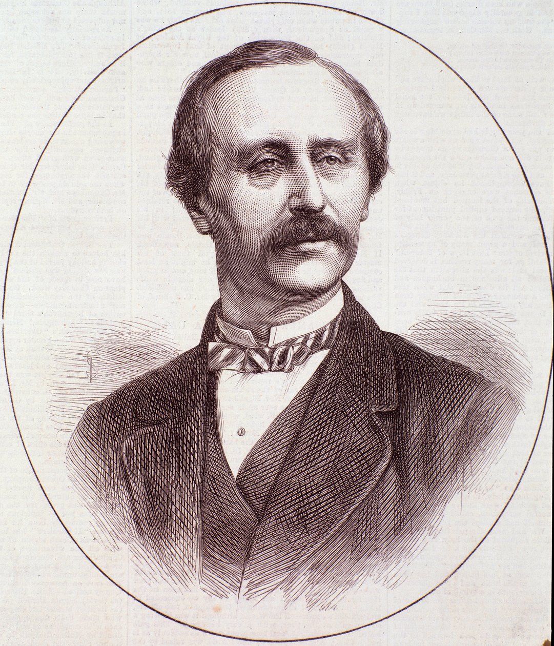 Portret van de Engelse violist Henry Gamble Blagrove. Gravure door Anonymous Anonymous