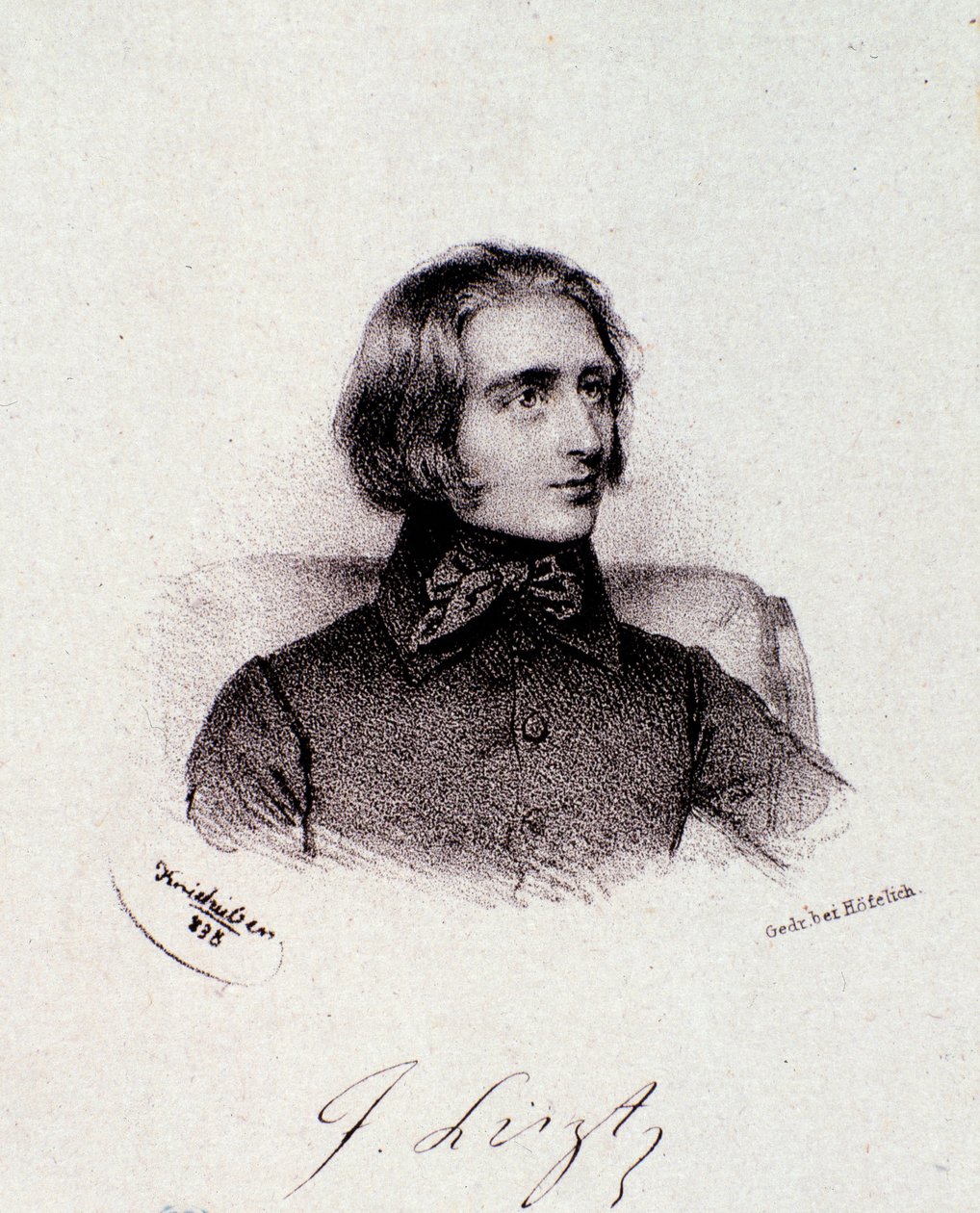 Portret van de Hongaarse componist Franz Liszt (1811-1886) door Anonymous Anonymous