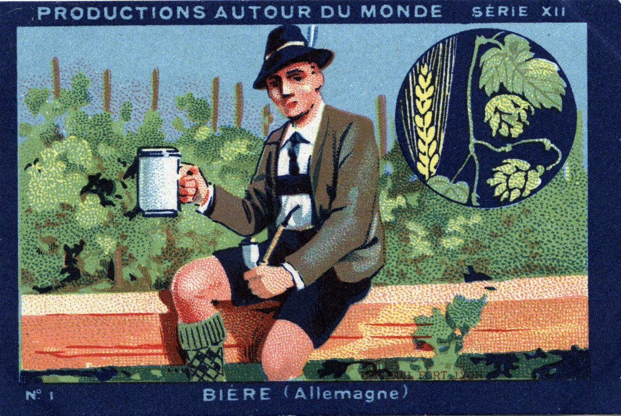 Producties over de hele wereld: Bier in Duitsland. Chromolithografie uit 1933 in 