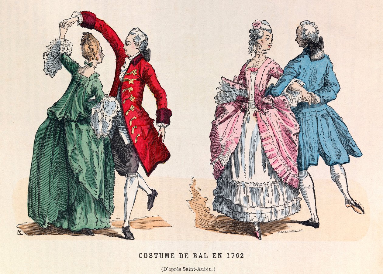 Prom kostuums in 1762 (regering van koning Lodewijk XV) door Anonymous Anonymous