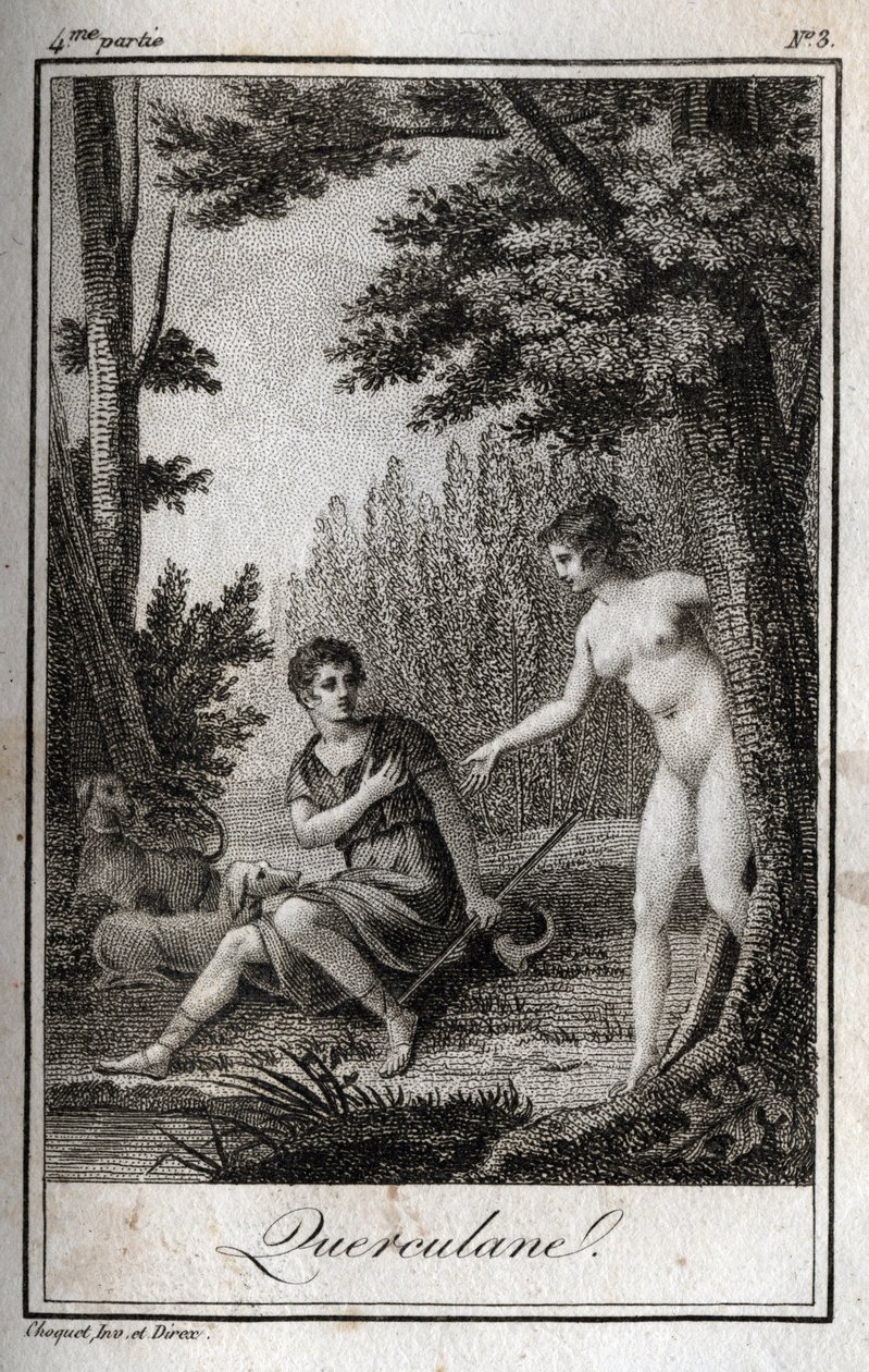 QUERCULANES, nimfen, kanaalbeschermers. Gravure uit 1819 in 