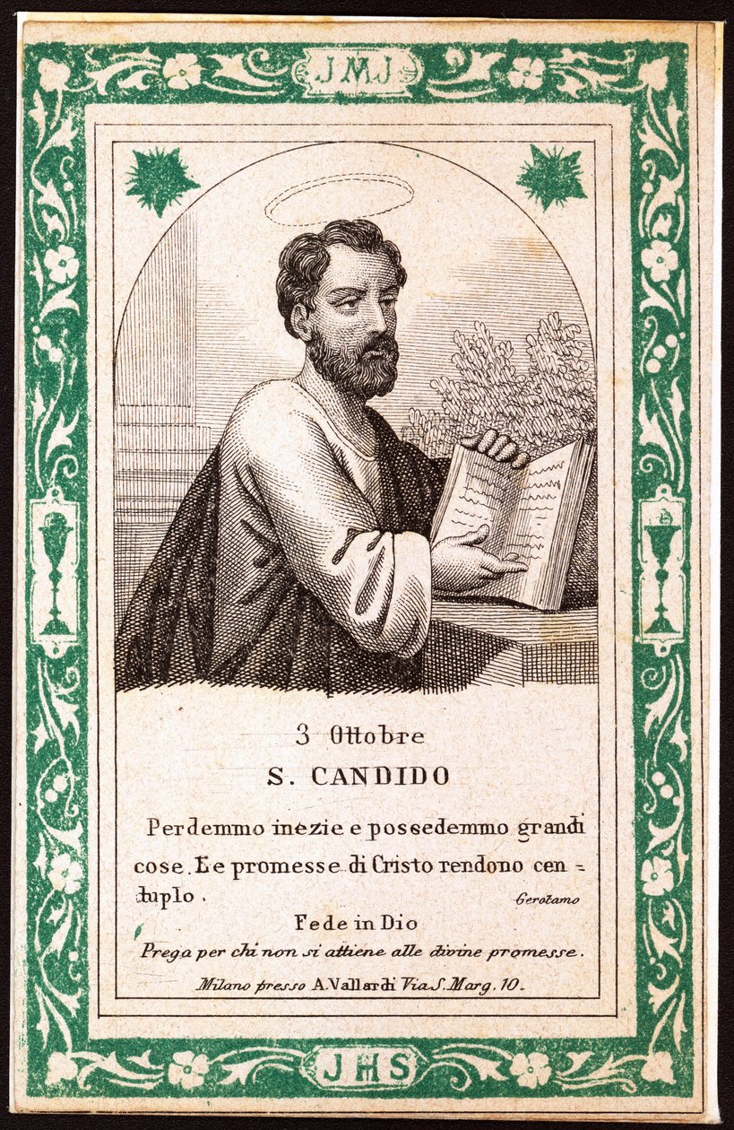 Sint Candida. Vrome afbeelding. Ansichtkaart. Begin 20e eeuw. Privécollectie door Anonymous Anonymous