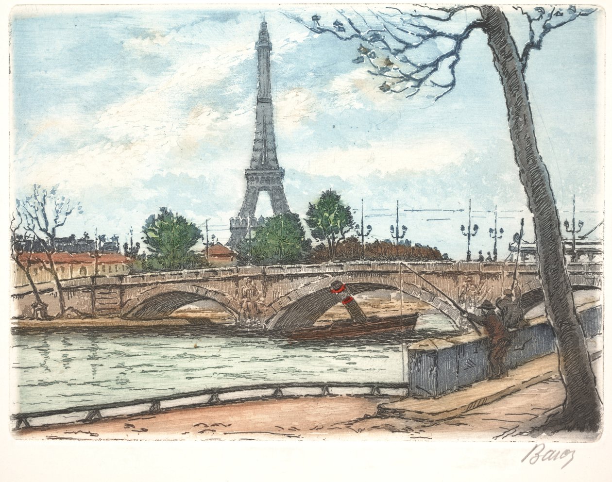 Seine en Eiffeltoren door Anonymous Anonymous