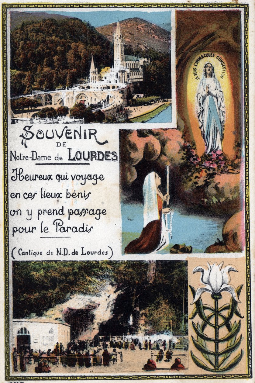 Souvenir ansichtkaart van Lourdes - Hautes Pyrenees rond 1900. door Anonymous Anonymous