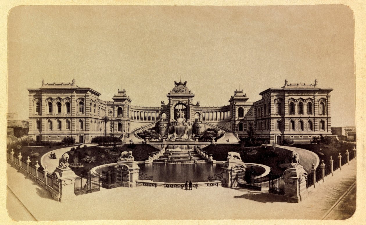 De stad Marseille en omgeving rond 1885-1890: Het Lonchamp Paleis (Museum voor Schone Kunsten) door Anonymous Anonymous