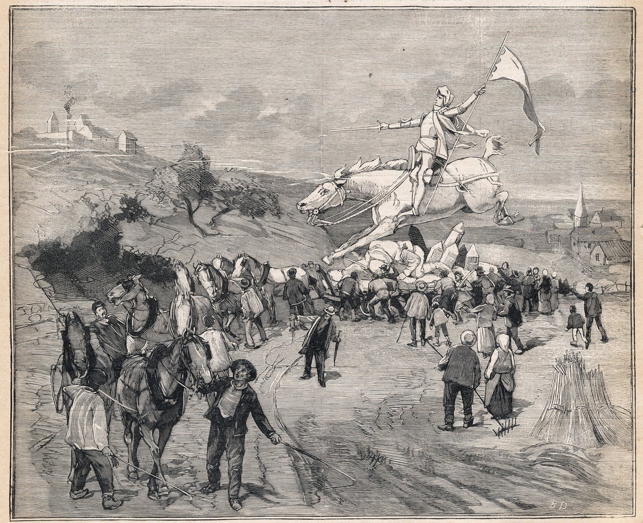 Transport van het standbeeld van Jeanne d