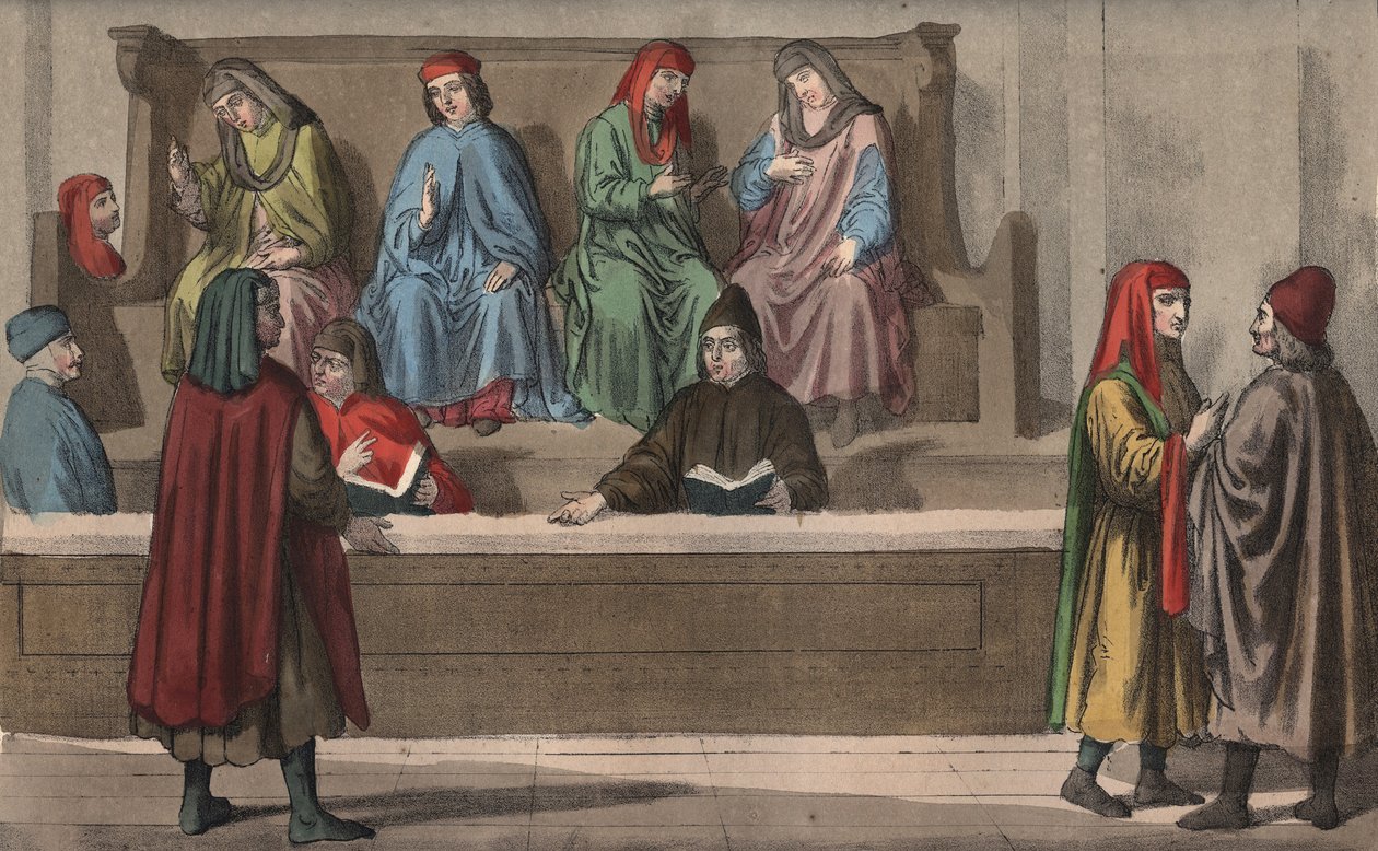 Tribunaal van de kooplieden, of handelsrechtbank - 15e eeuw - Koopmanstribunaal, Italië door Anonymous Anonymous