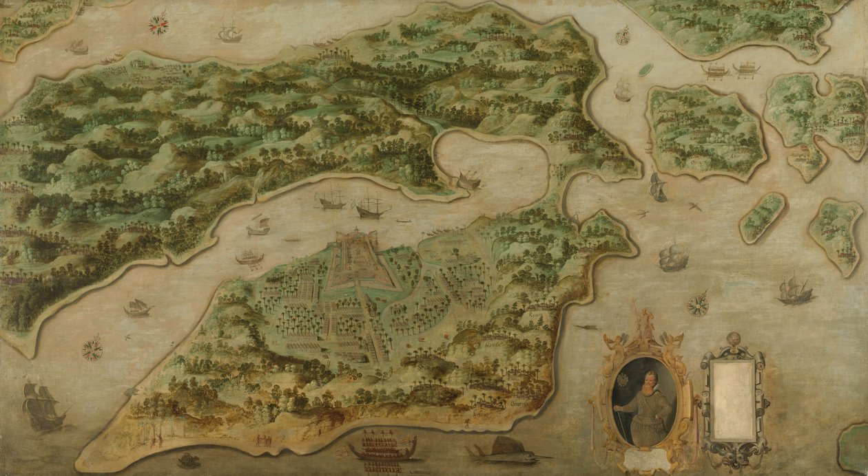 Gezicht op Ambon, c.1617 door Anonymous Anonymous