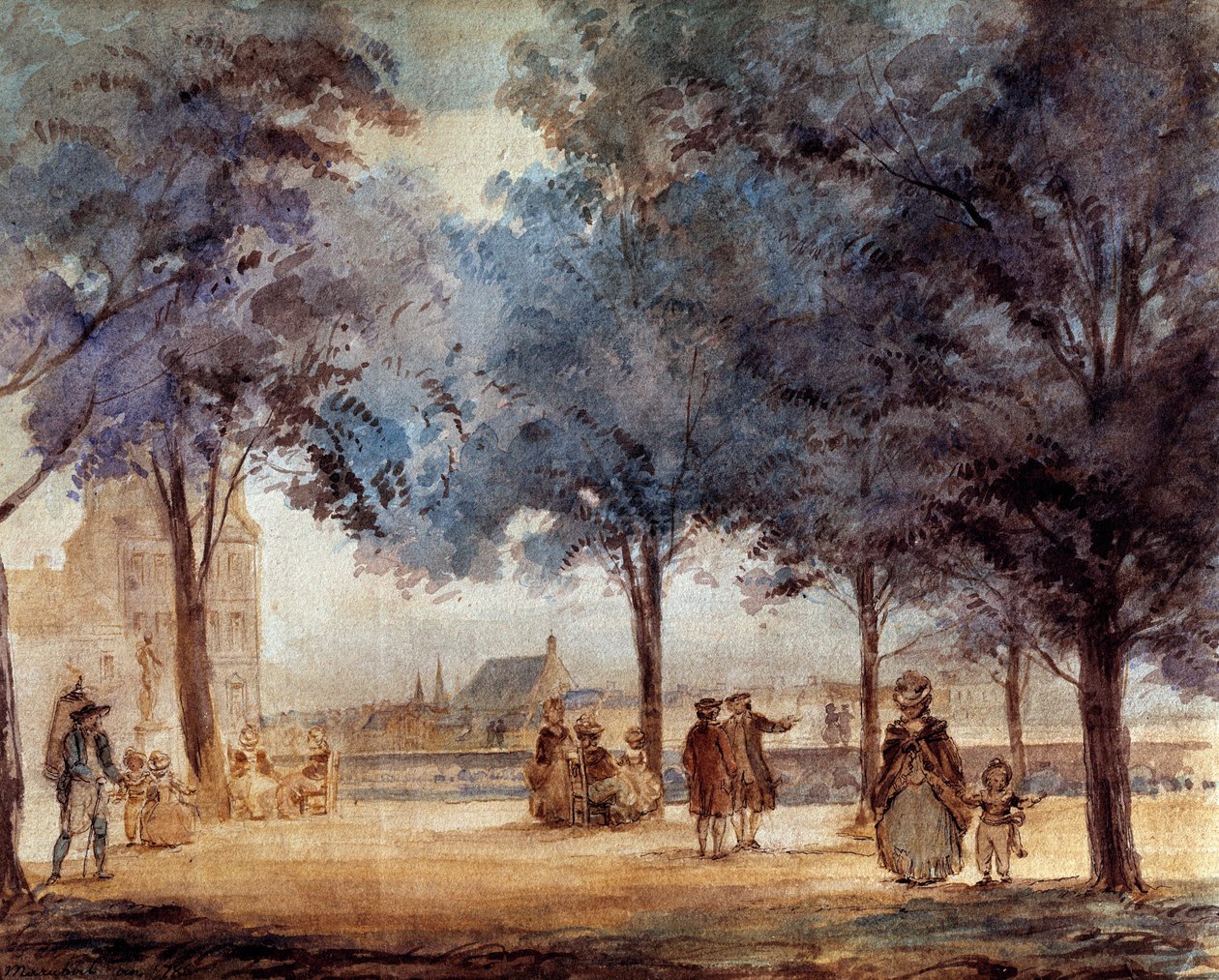 Uitzicht op het terras van de Tuilerieën in Parijs in 1786 door Anonymous Anonymous