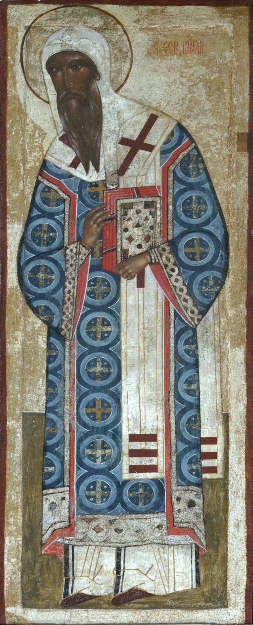 Heilige Metropolitan Alexei van Moskou, 16e eeuw door Anonymous Russian icon painter