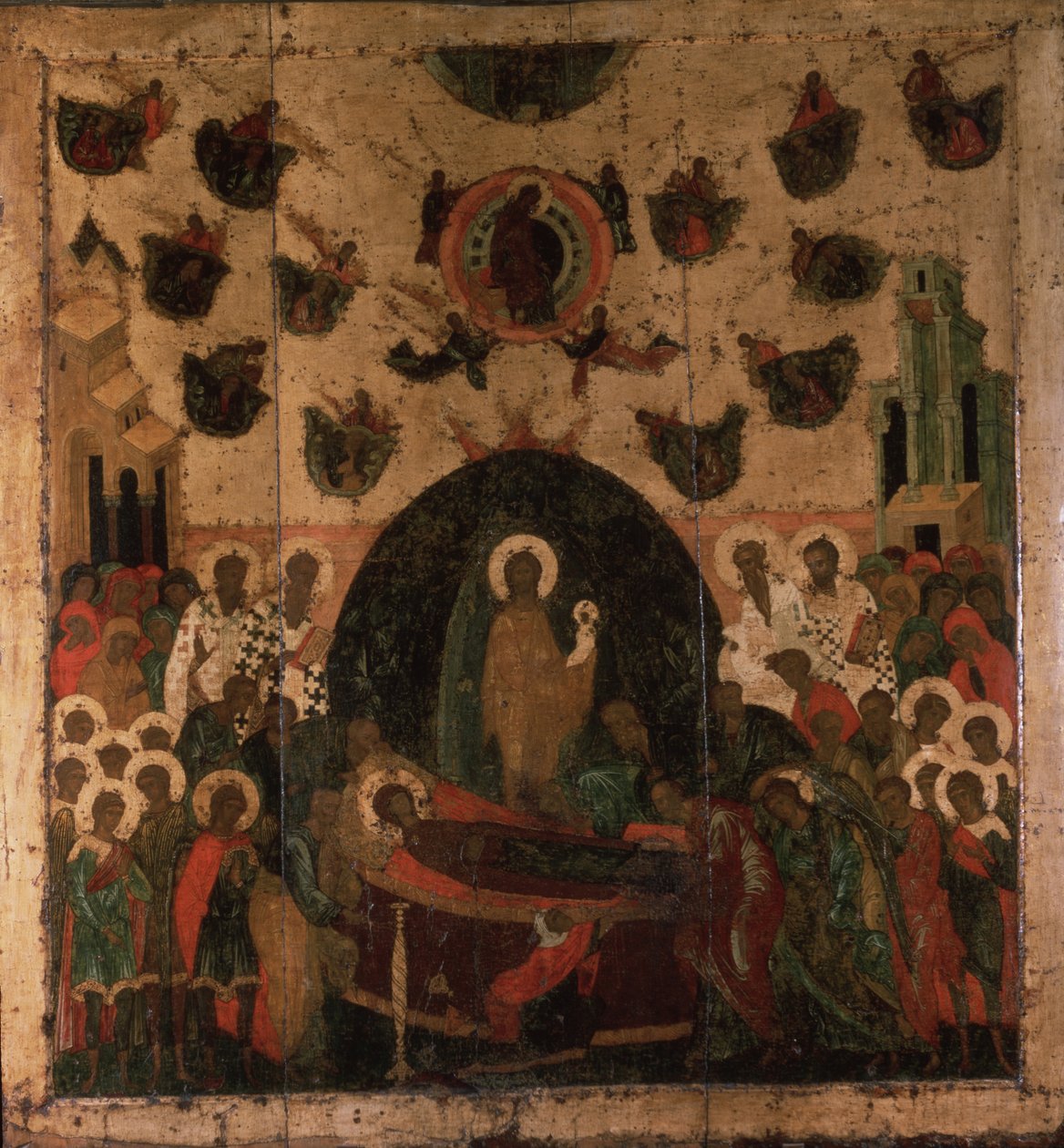 De ontslaping van de Maagd, ca. 1479 door Anonymous Russian icon painter