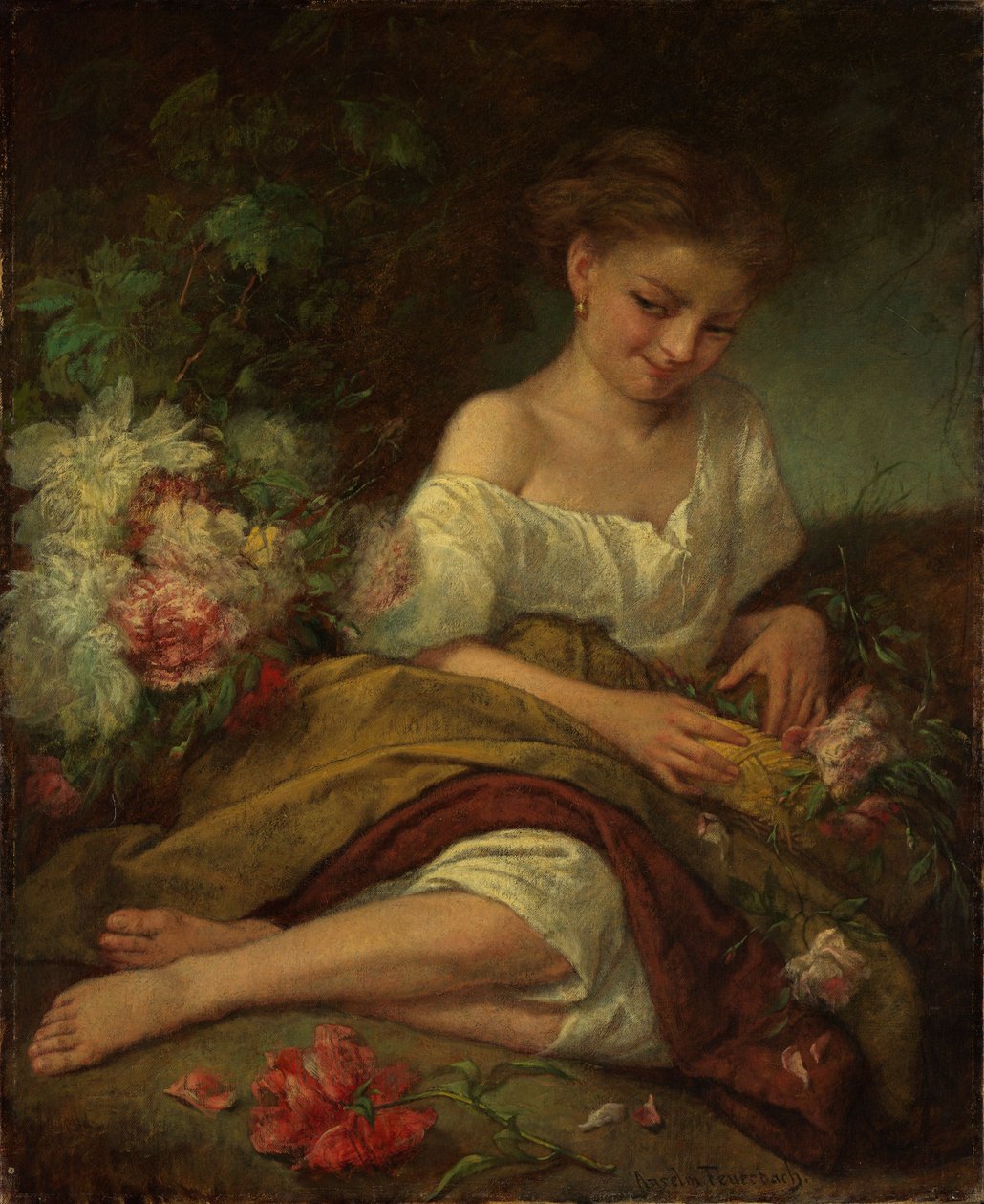 bloemenmeisje door Anselm Feuerbach