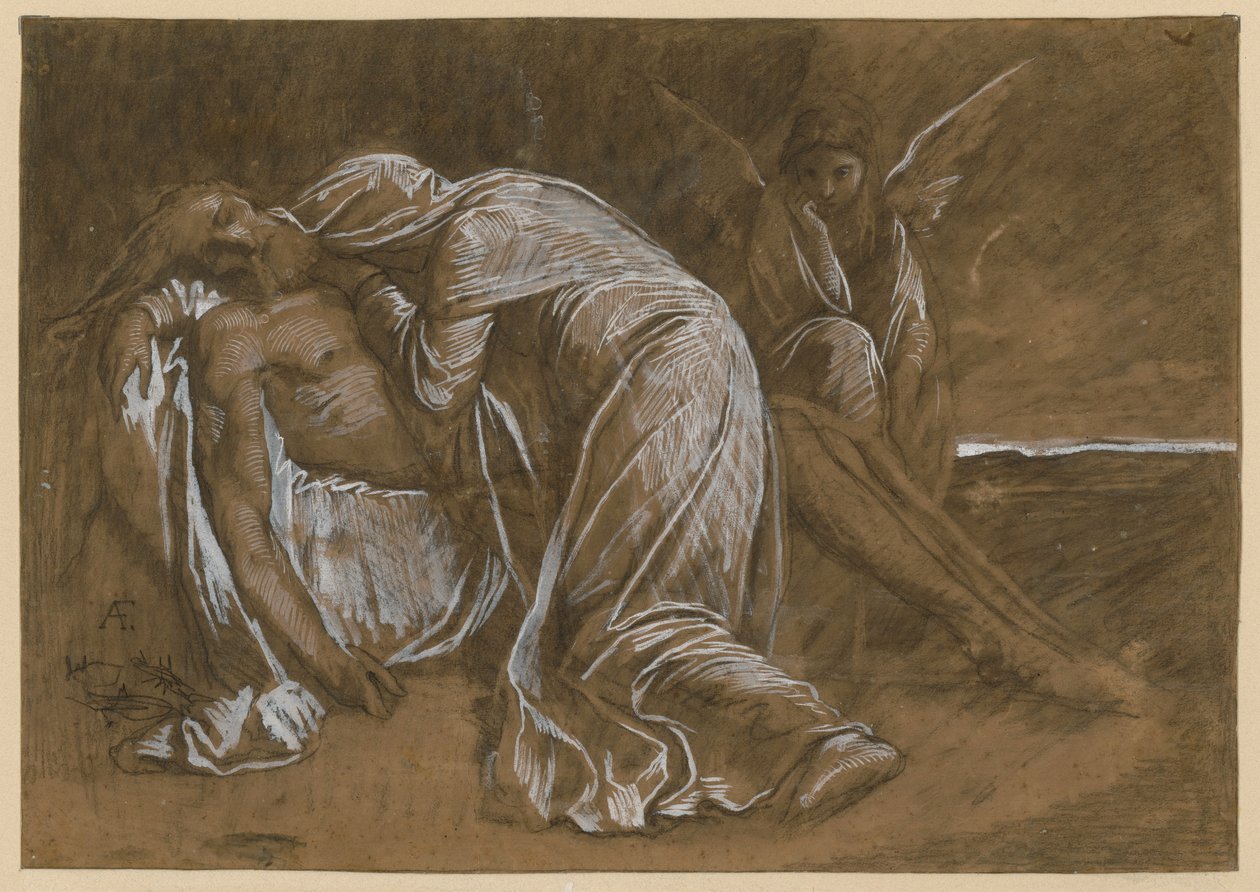 Treurende vrouwen. Ontwerp voor een Pietà door Anselm Feuerbach