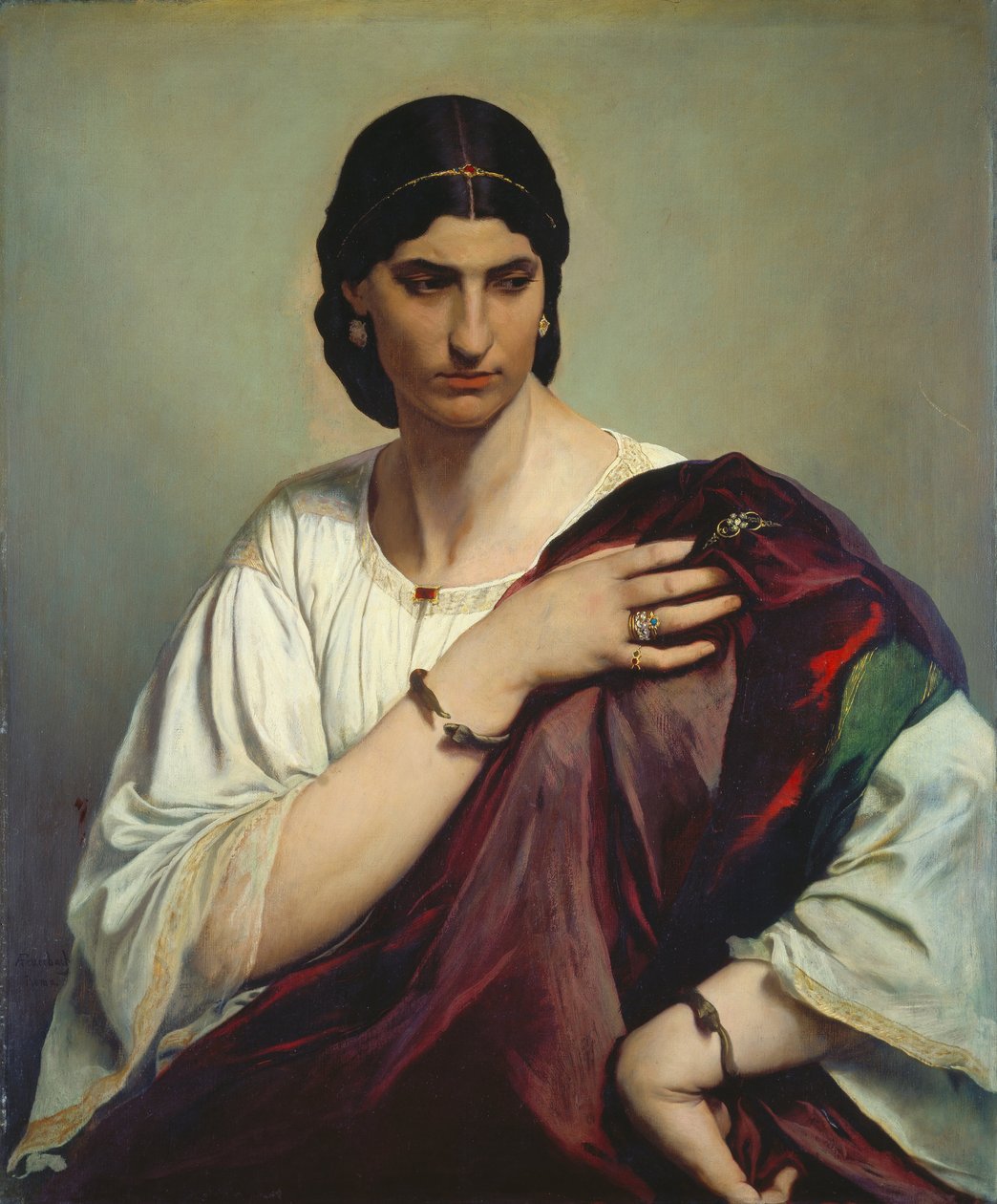 Portret van een Romeinse vrouw door Anselm Feuerbach