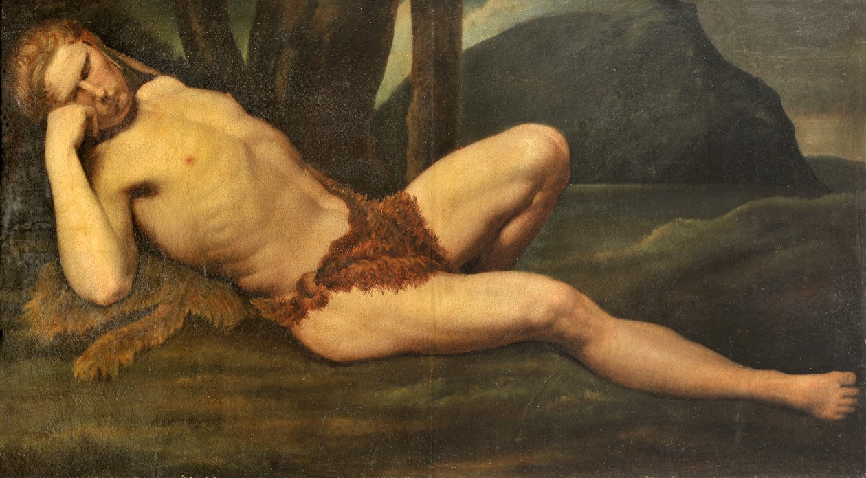 Rustende man door Anselm Feuerbach
