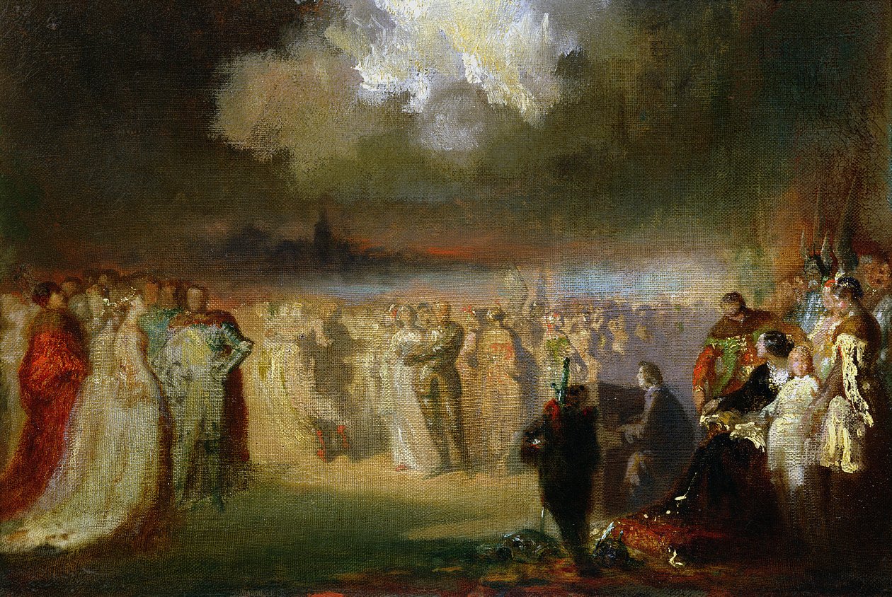 Frederic Chopin (1810-49) in concert in het Hotel Lambert, Parijs, 1840 door Antar Teofil Kwiatowski