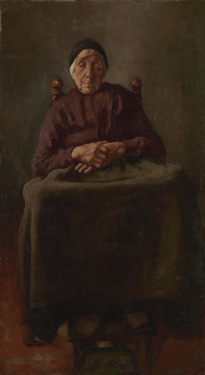 Oude Drentse vrouw door Anthon van Rappard