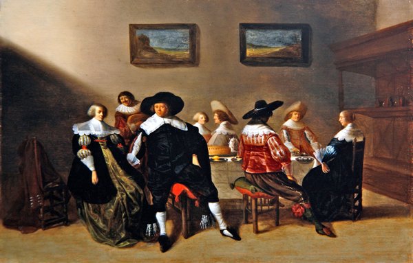 Een huwelijksontbijt door Anthonie  Palamedesz
