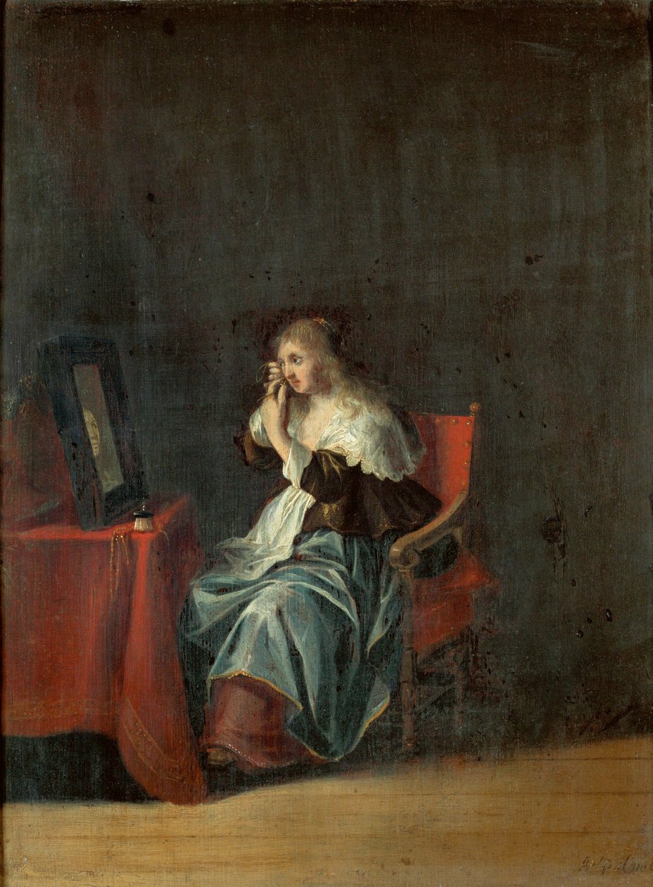 De vijf zintuigen: zicht (schilderij op hout) door Anthonie (1601-73) Palamedesz