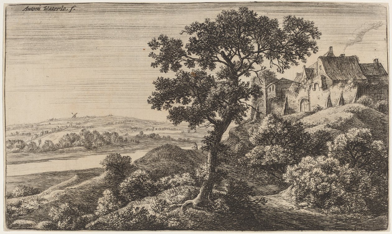 Een Dorp op een Heuvel door Anthonie Waterloo
