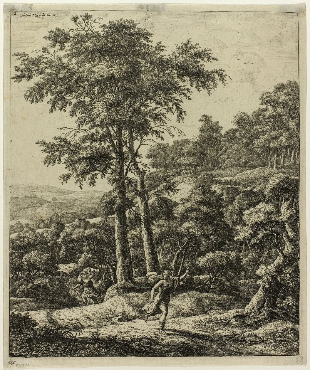 Apollo en Daphne door Anthonie Waterloo