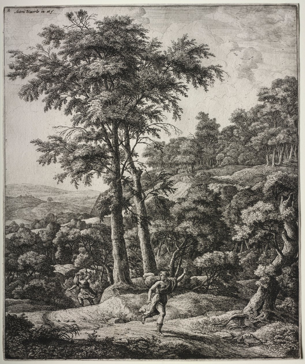 Apollo en Daphne door Anthonie Waterloo
