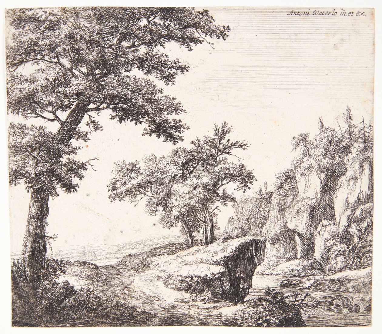 Rivierlandschap door Anthonie Waterloo