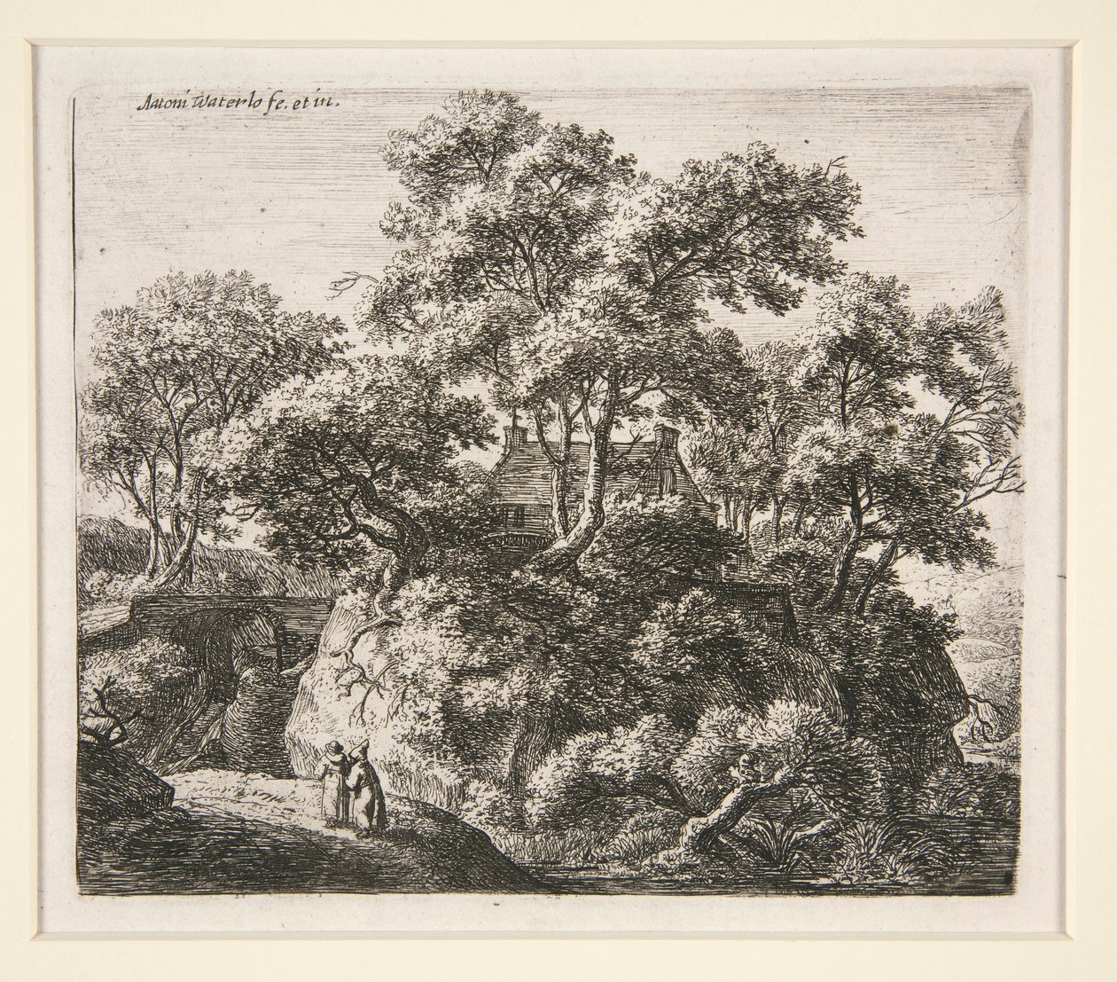 Landschap met Twee Kluizenaars door Anthonie Waterloo