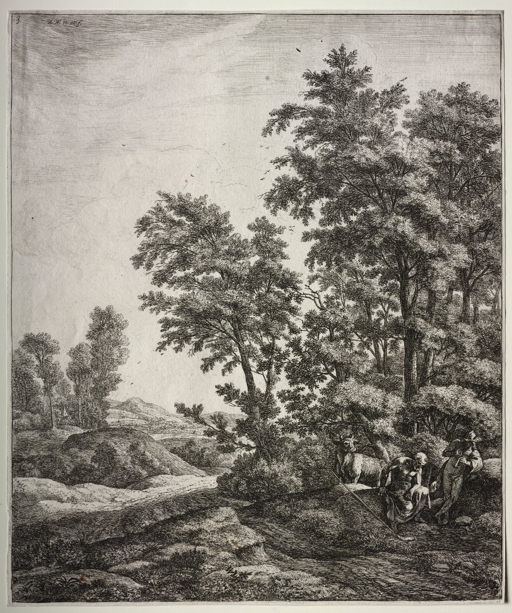 Zes Grote Rechtopstaande Landschappen met Scènes uit Ovidius
